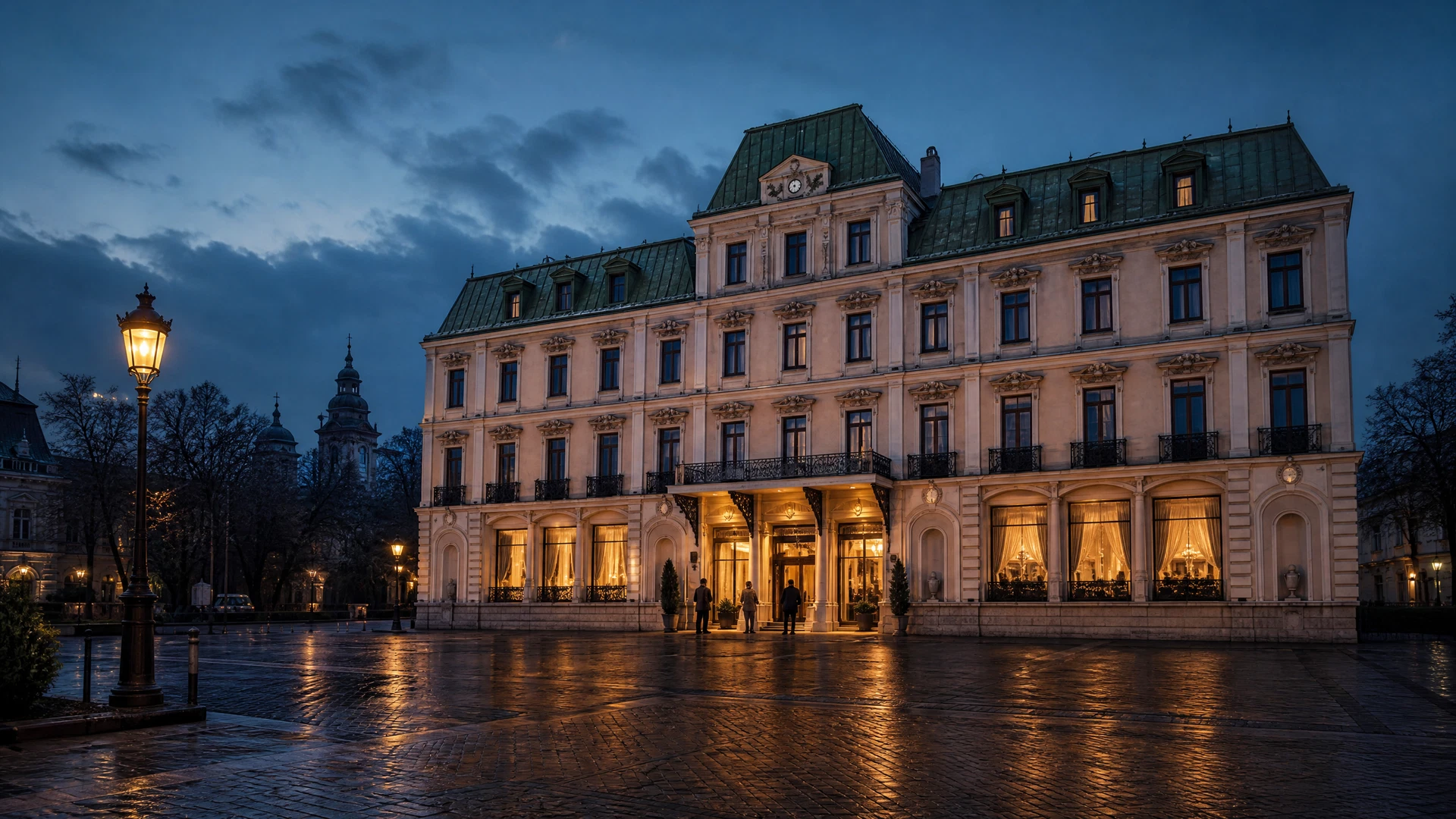 Fațada Grand Hotel Traian din Piața Unirii