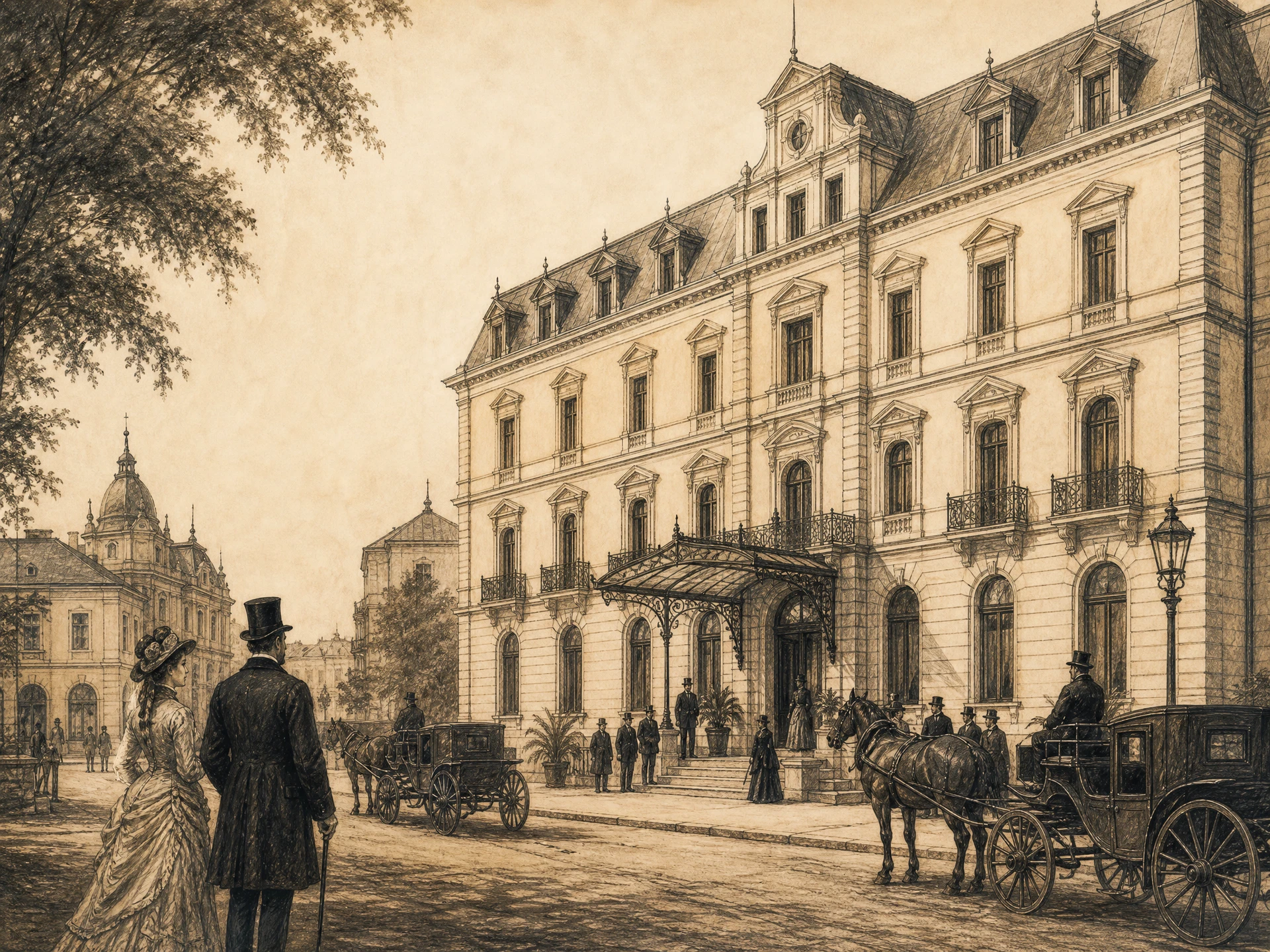 Interpretare editorială a clădirii finalizate în 1882