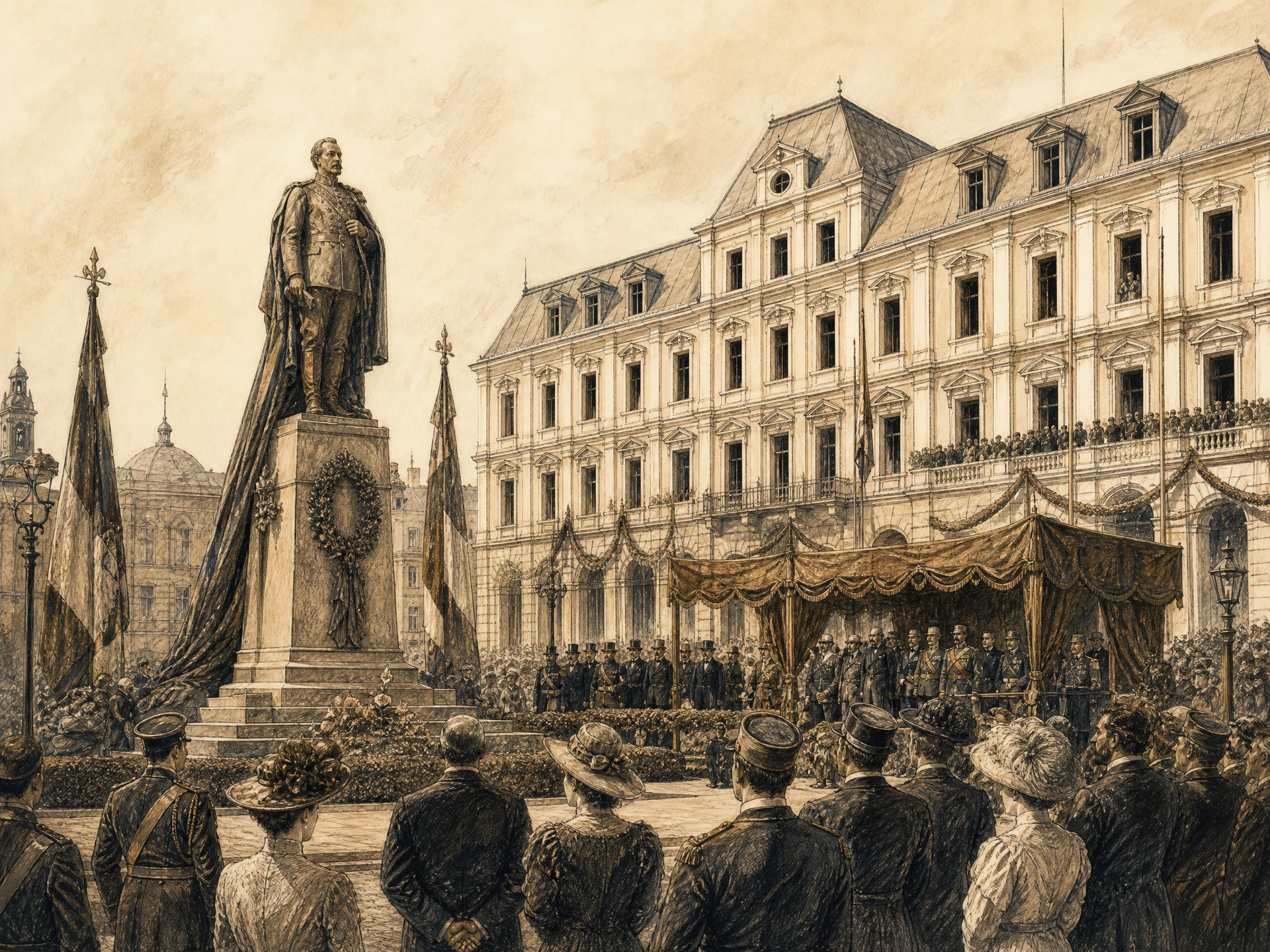 Interpretare editorială a ceremoniei statuii lui Cuza din 1912
